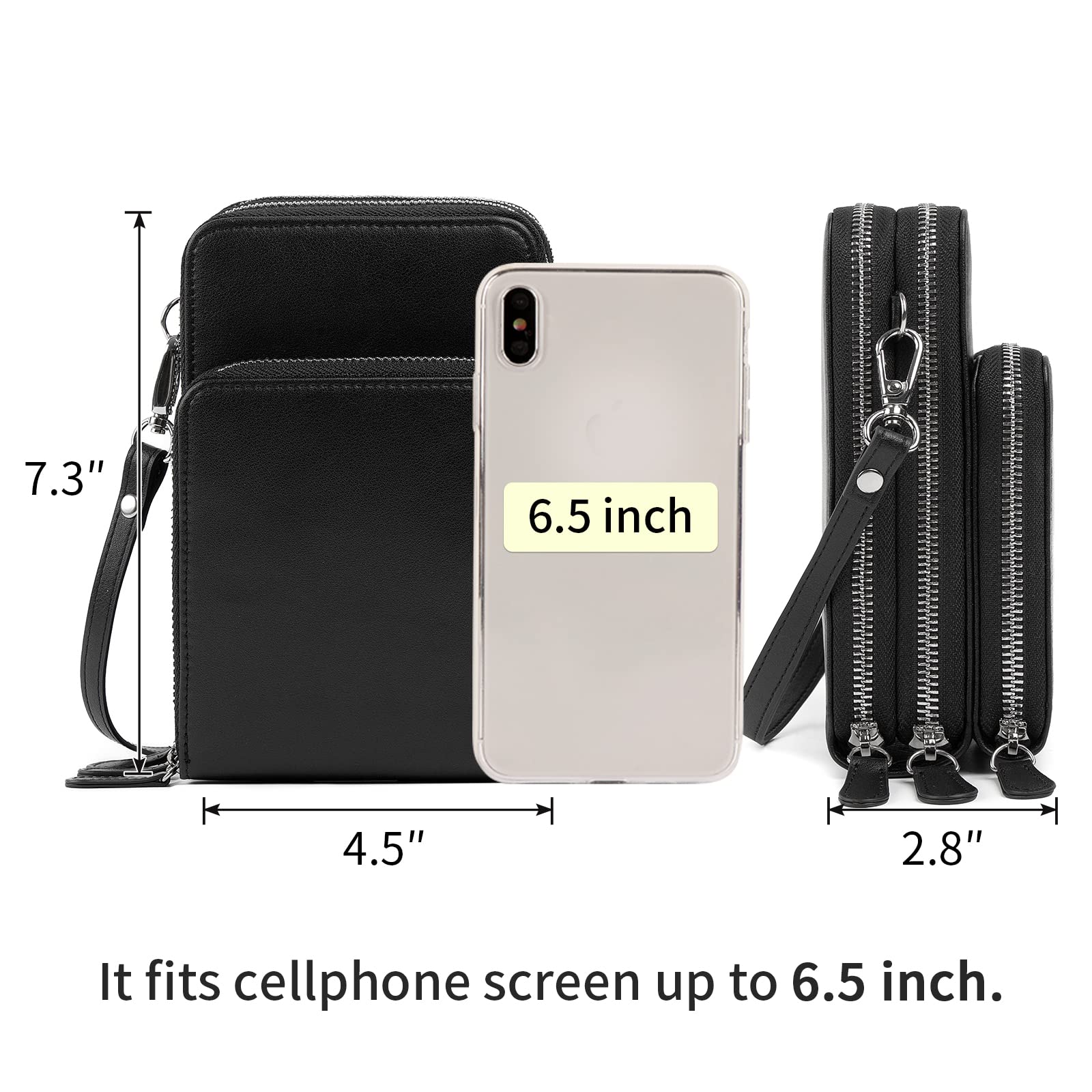 Pearl Angeli RFID Blocking Crossbody Bag for Women - Small Cellphone Wallet Purse with Adjustable Shoulder Strap | Perfect for Travel, Shopping & Everyday Use