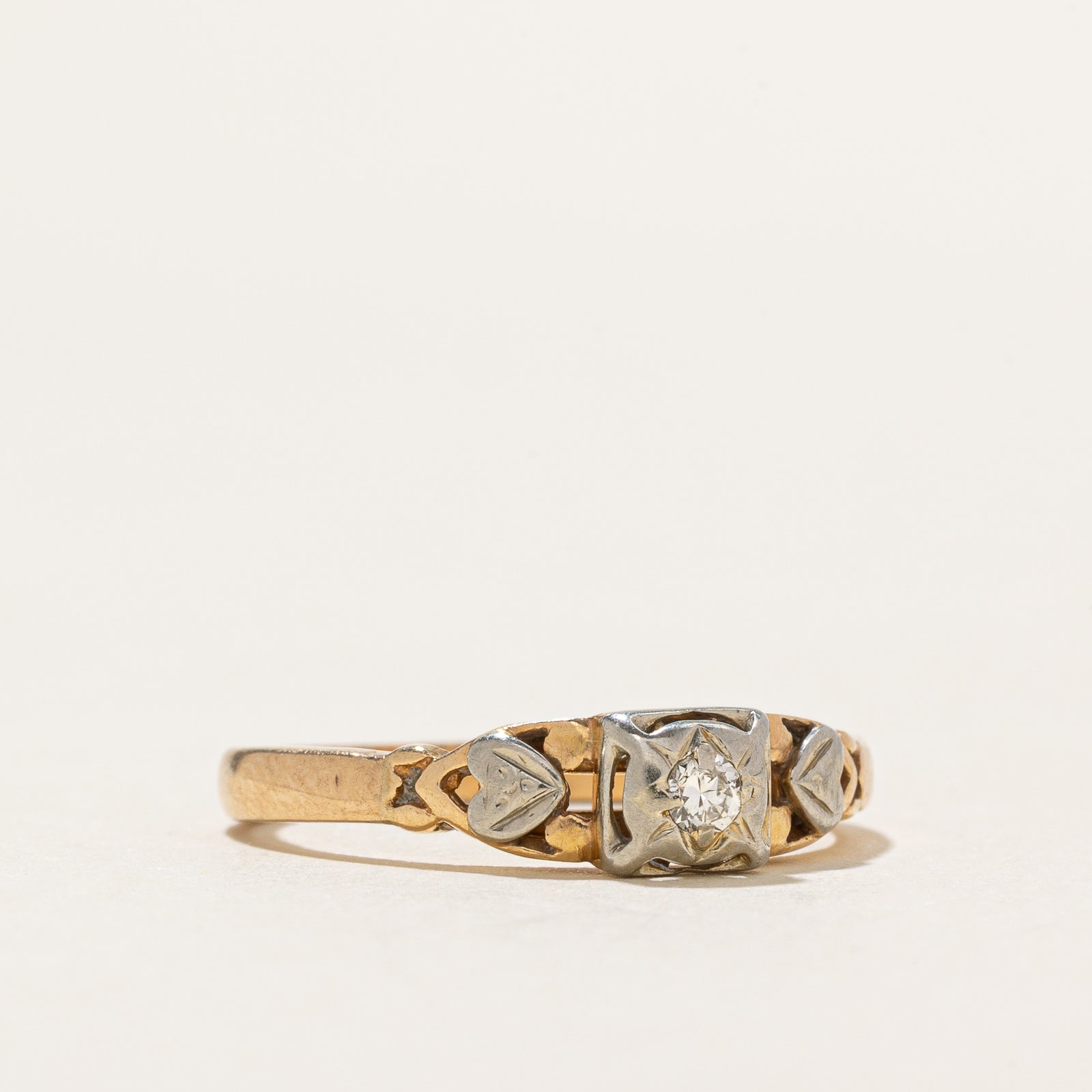 Vintage Swiss Diamond Ring - 0.05 Carat Diamond Engagement Band - Size 6 - Perfect for Anniversary Gifts & Special Occasions