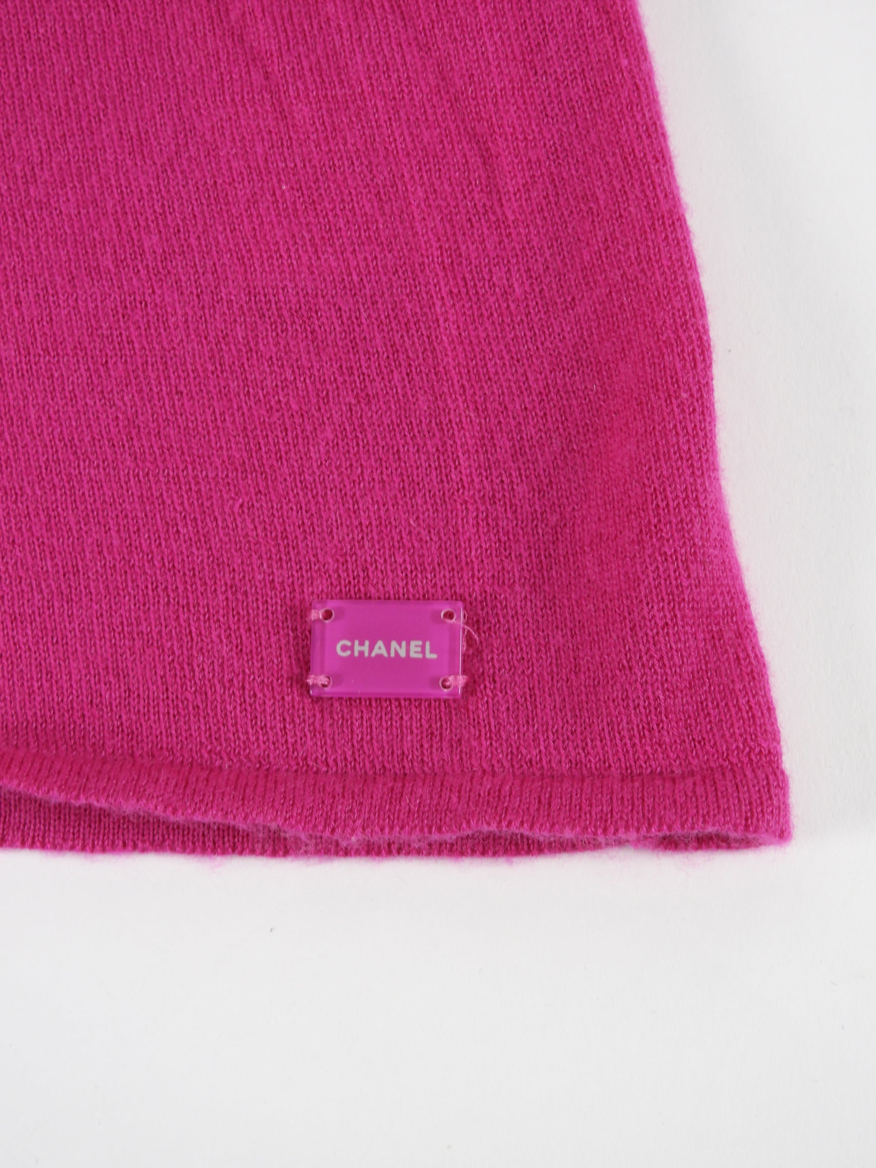 Chanel 05C Pink Cashmere Striped V-Neck Sweater and Scarf Set - Luxury Women's Knitwear for Fall & Winter - Perfect for Office, Date Night and Holiday Outfits