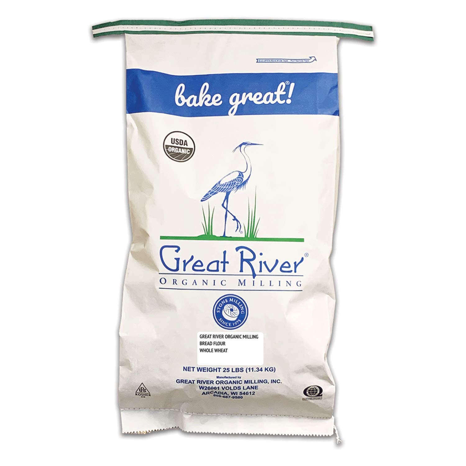 Organic Whole Wheat Bread Flour & Dark Rye Flour - Stone Ground, Non-GMO, 25-Pounds (Pack of 1) by Great River Organic Milling - Perfect for Homemade Bread, Artisan Baking & Healthy Recipes