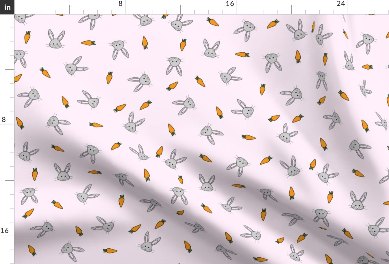 Carrot Cake Easter Bunny Pink Printed Minky Fabric Fat Quarter - Soft Plush Fabric for Sewing Baby Blankets, Quilt Backing & DIY Stuffed Animals - Perfect for Easter Crafts & Nursery Decor