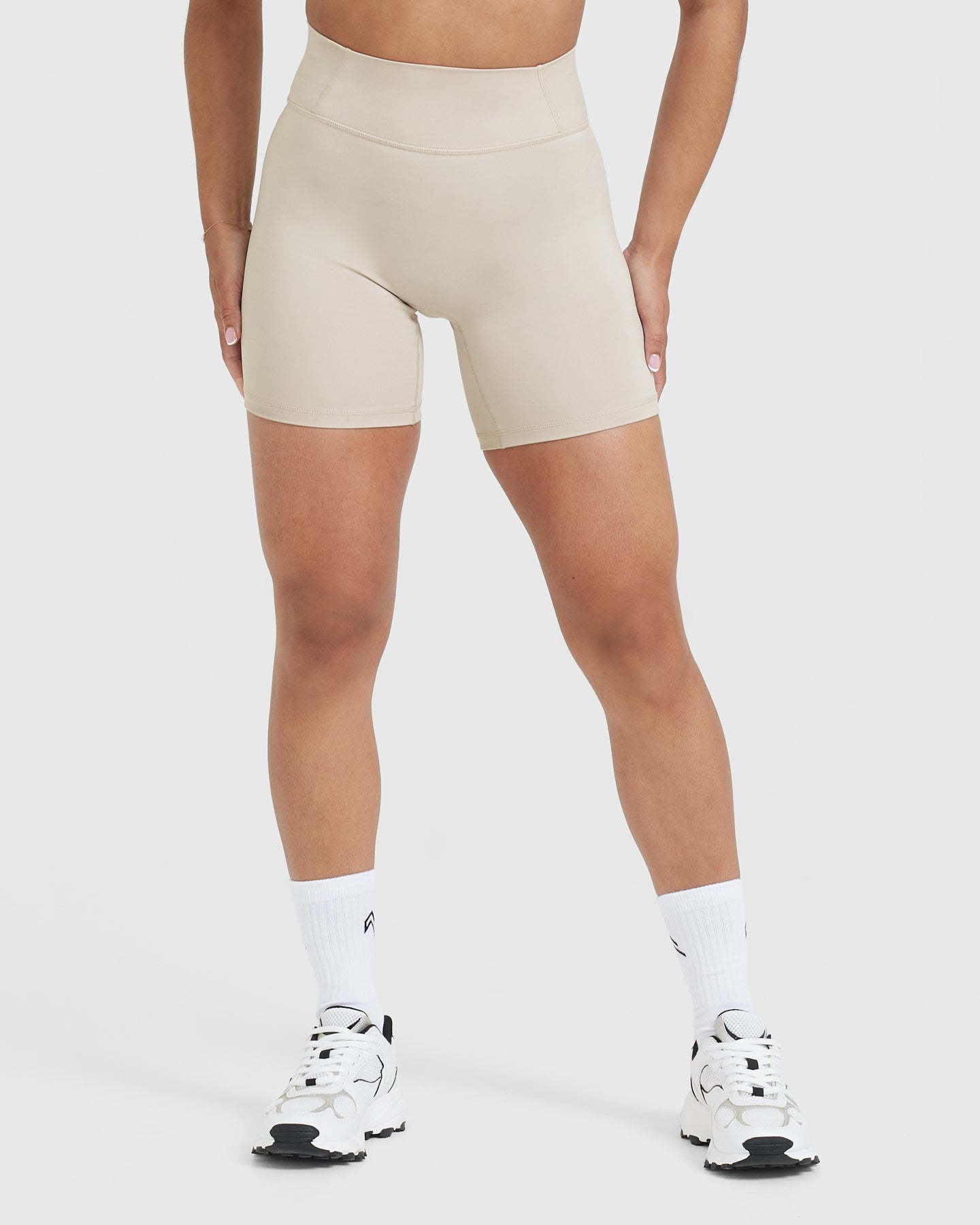 Timeless High Waisted Denim Shorts for Women - 6 Inch Inseam | Sand Color | Perfect for Summer, Beach, and Casual Outfits