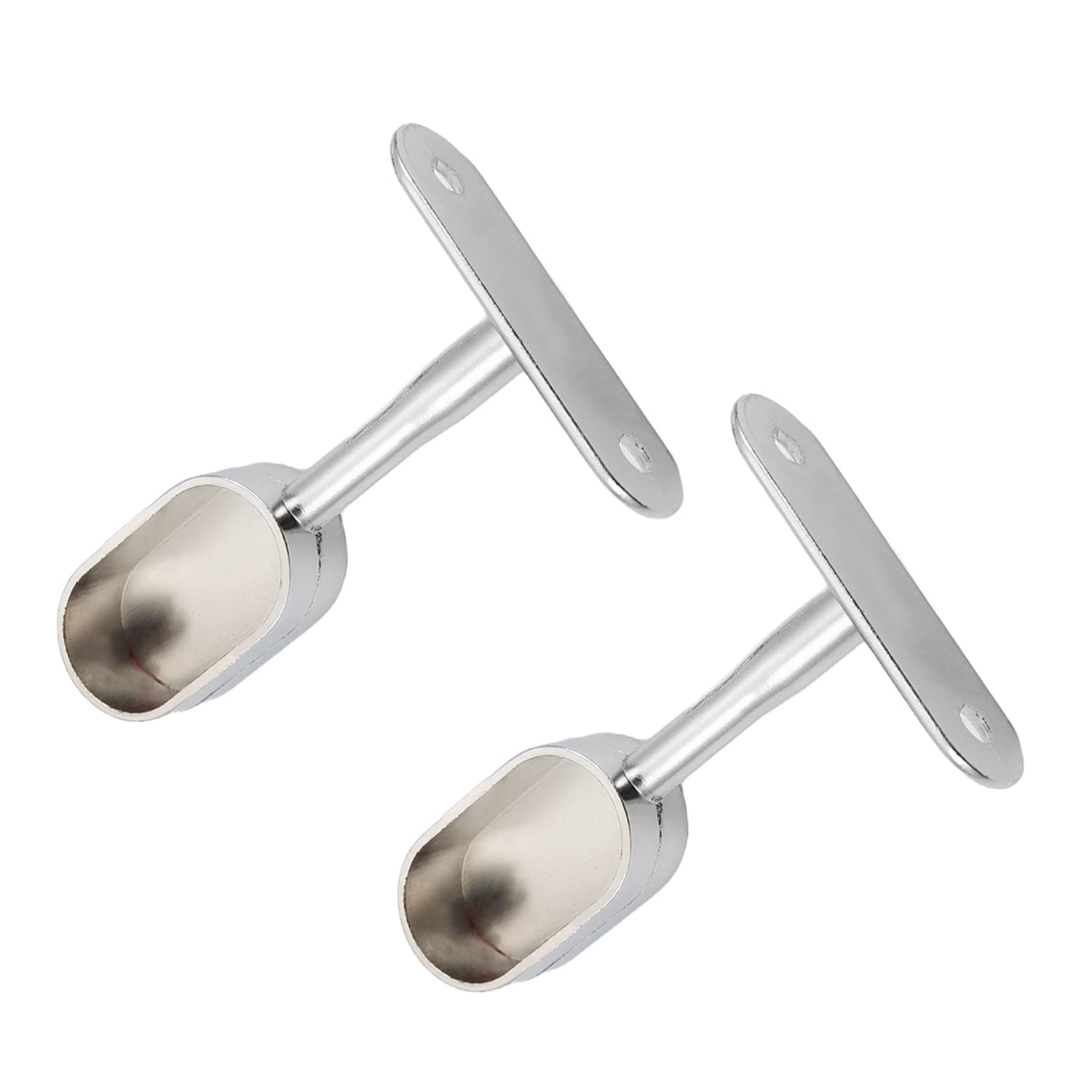 6PCS Closet Rod Flange Holder - Heavy Duty Ceiling Wardrobe Bracket & Shower Curtain Rod Support (16x30mm) - Perfect for Closet Organization & Bathroom Renovation Projects