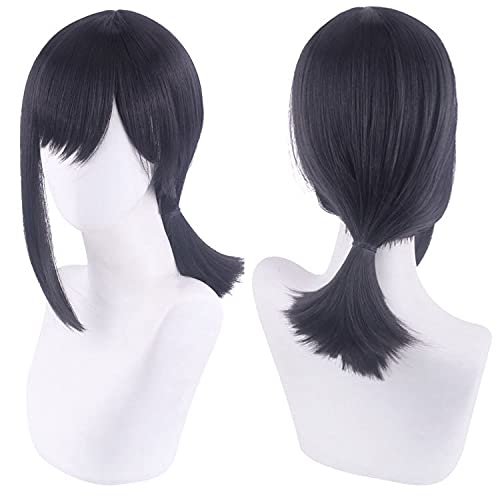 Cosplay Wig for Chainsaw Man - Anime Costume Wig with Red & Black Yin Yang Pigtails - Perfect for Halloween, Cosplay Events, and Anime Conventions
