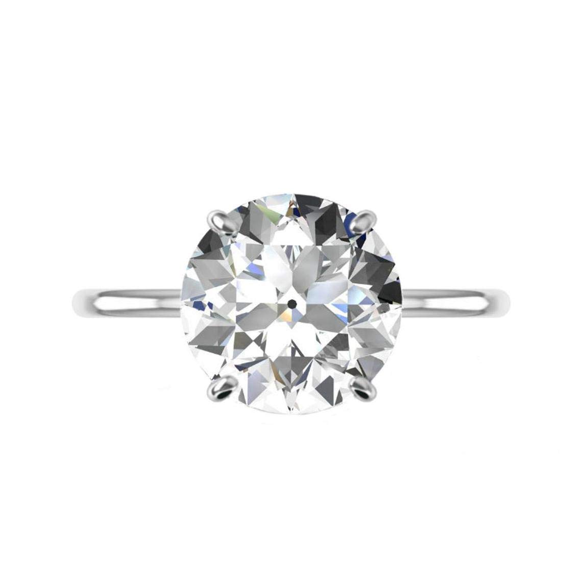 Antique Vintage Style Engagement Ring - 5.00CT Round Brilliant Cut OEC Old European Cut Colorless Moissanite Wedding Band in 925 Sterling Silver - Perfect Anniversary Gift for Her, Romantic Proposal, Bridal Jewelry & Special Occasions