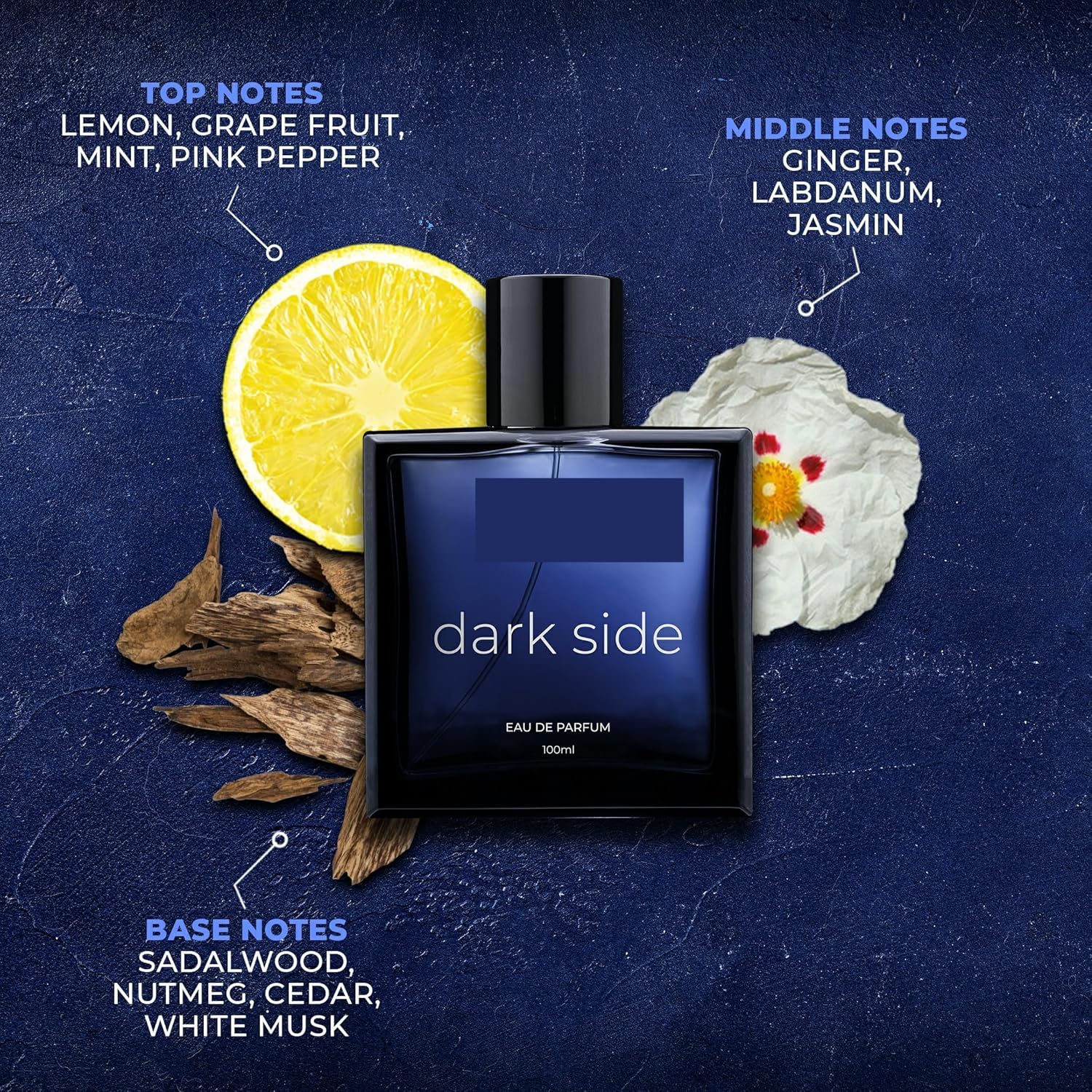 APEX Dark Side Men's Perfume 100ml - Fresh Woody Premium Cologne | Long Lasting Date Night Fragrance | Body Spray for Men | Perfect Gift for Him | Office, Evening & Special Occasions