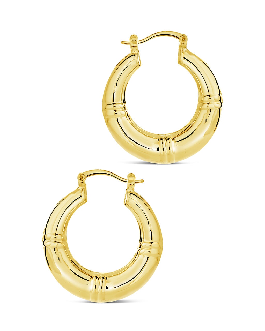 Nina Notch Tube Hoop Earrings for Women - Trendy Gold & Silver Hollow Circle Earrings for Everyday Wear, Parties & Gifts