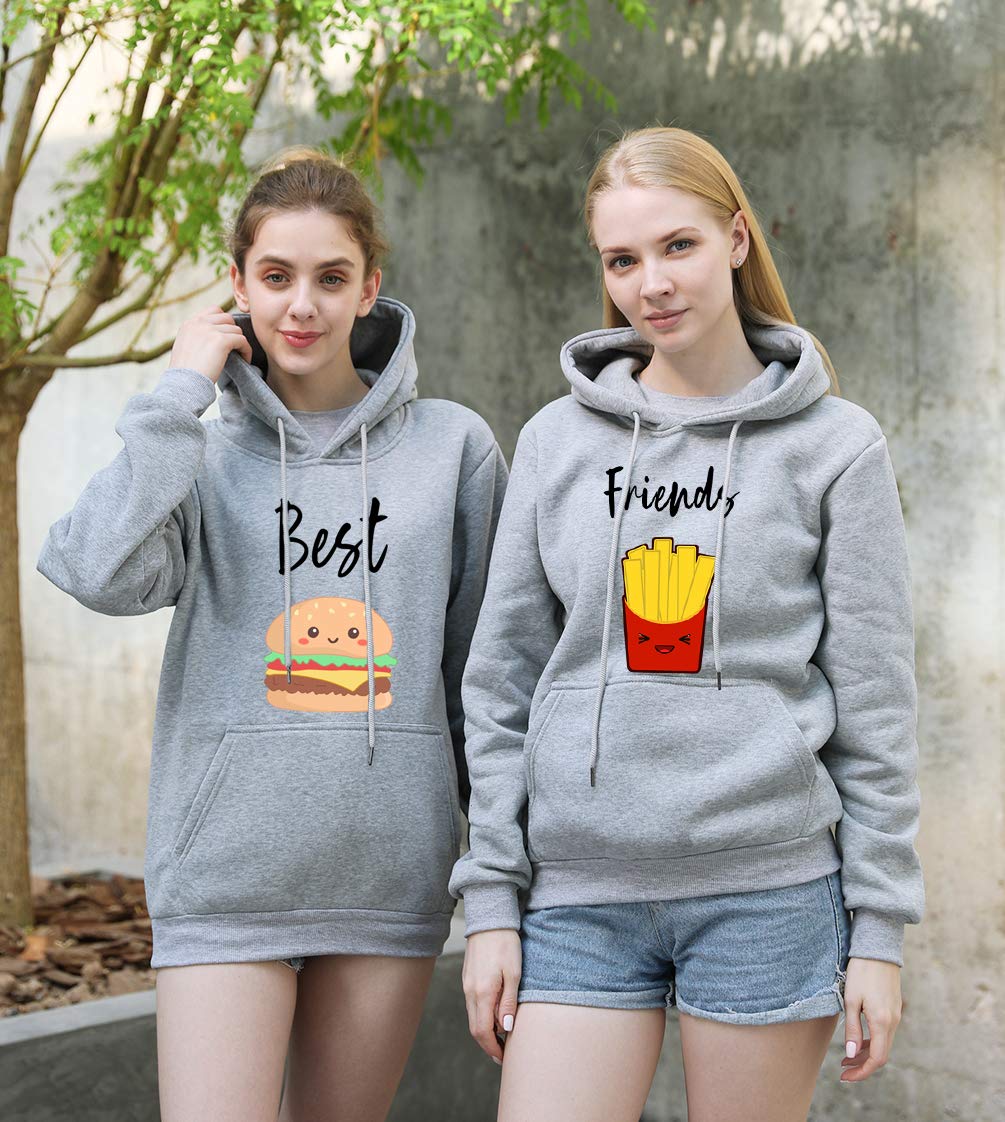 Best Friend Matching Hoodies for 2 - Cute BFF Pullover Sweatshirts for Teen Girls & Sisters, Perfect for Sleepovers, School, and Weekend Hangouts