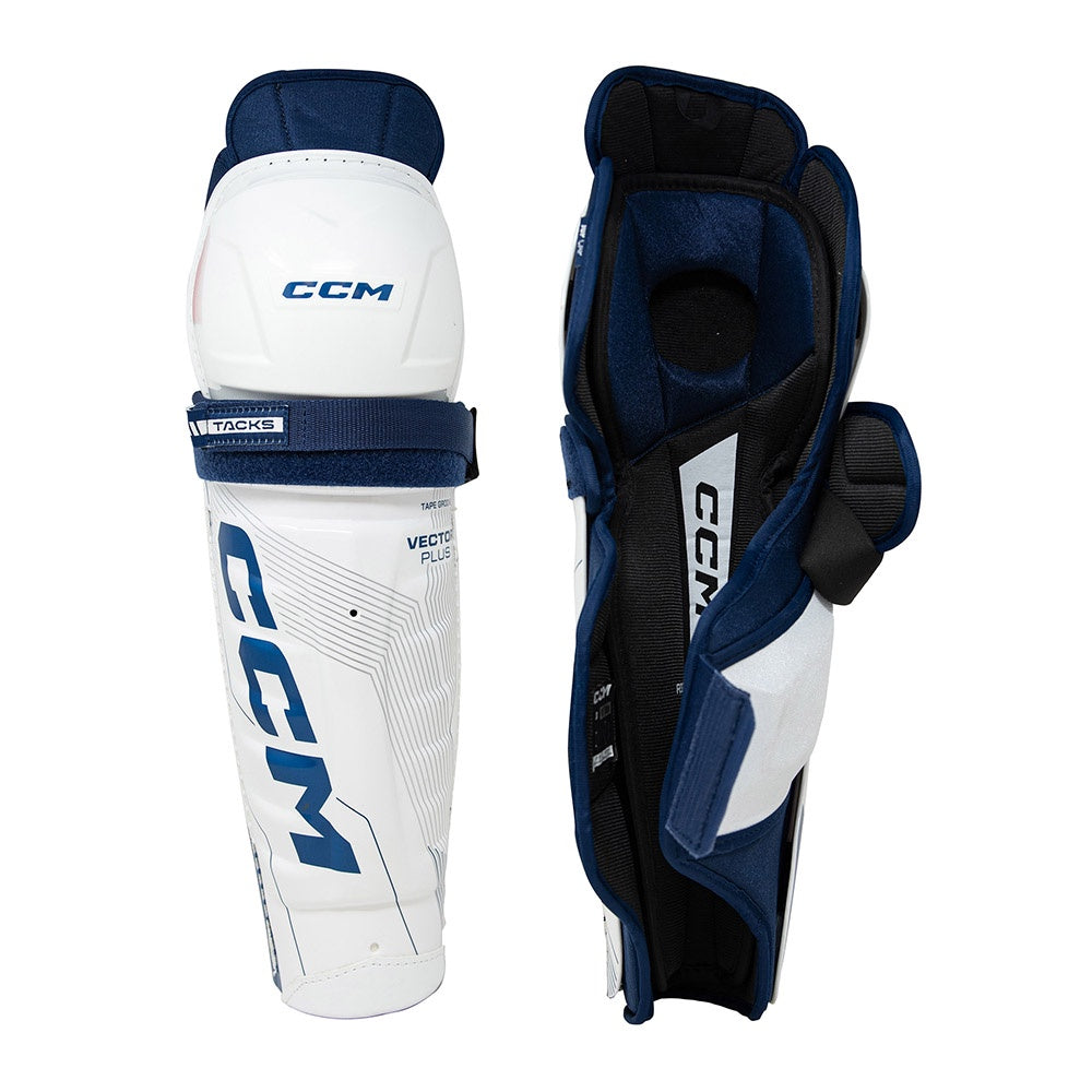 CCM Tacks Vector Plus 2024 Senior Ice Hockey Shin Guards - Protective Gear for Hockey Players - Perfect for Games & Practice