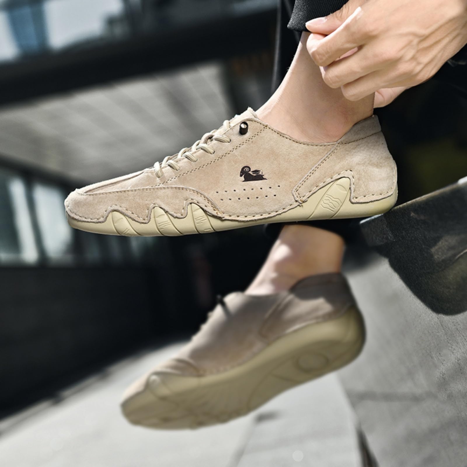 **Men's Comfortable Slip-On Chukka Driving Shoes – Handmade Casual Dress Shoes for Walking & Fashion | Perfect for Work, Travel & Everyday Wear**