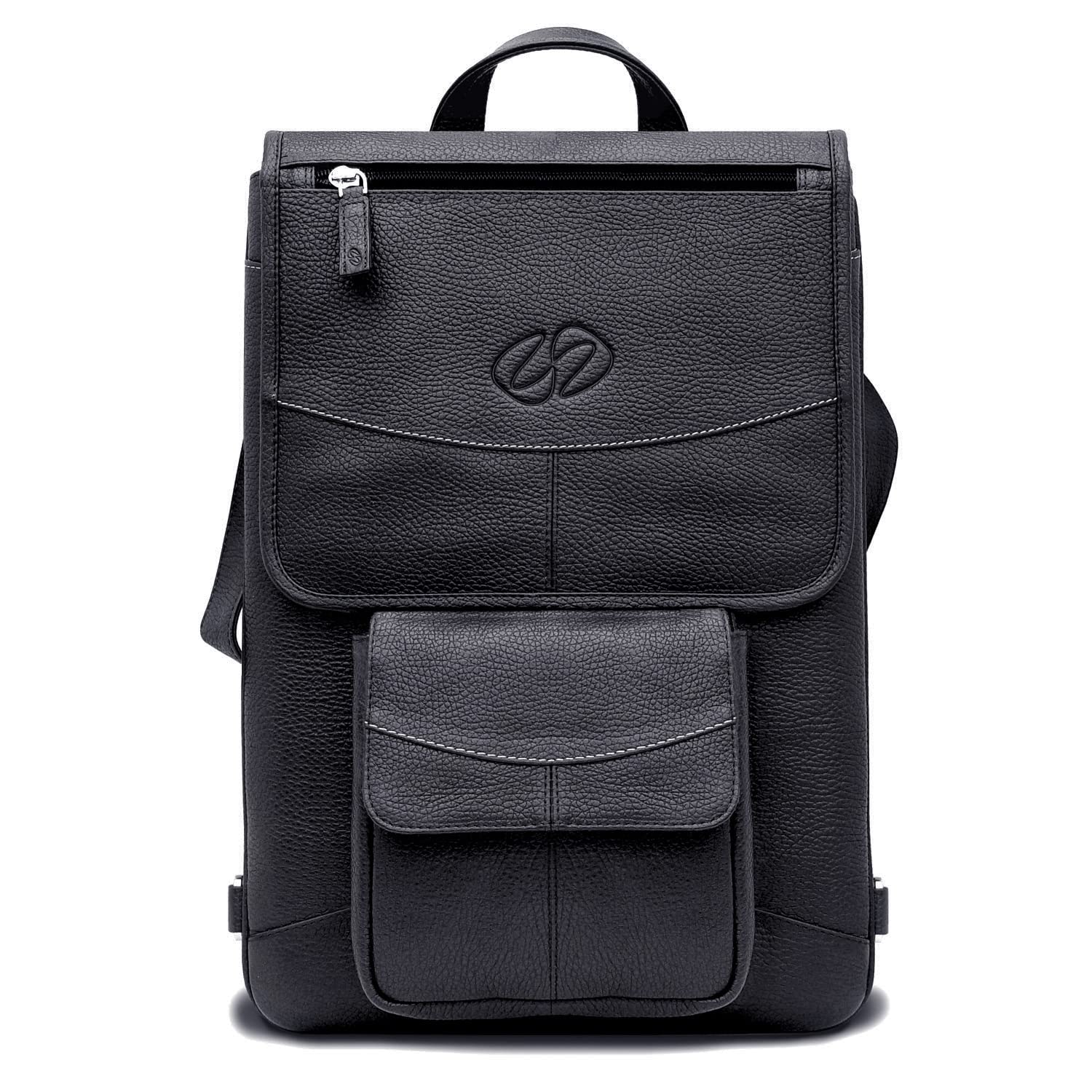 Premium Leather Crossbody Bag & Backpack for 16