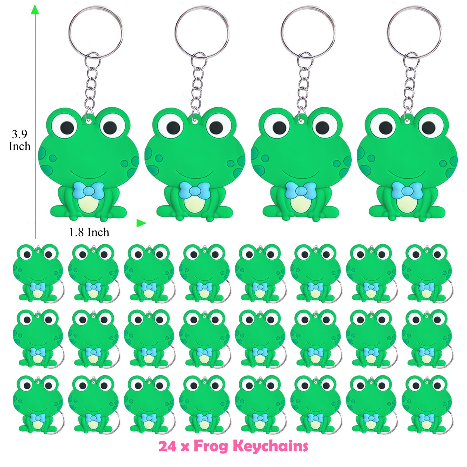 24 Pack Green Frog Party Decorations - CiciBear Frog Prince Themed Party Supplies for Baby Showers, Kids Birthdays & School Events | Perfect for 80s Theme Parties & Animal-Themed Celebrations