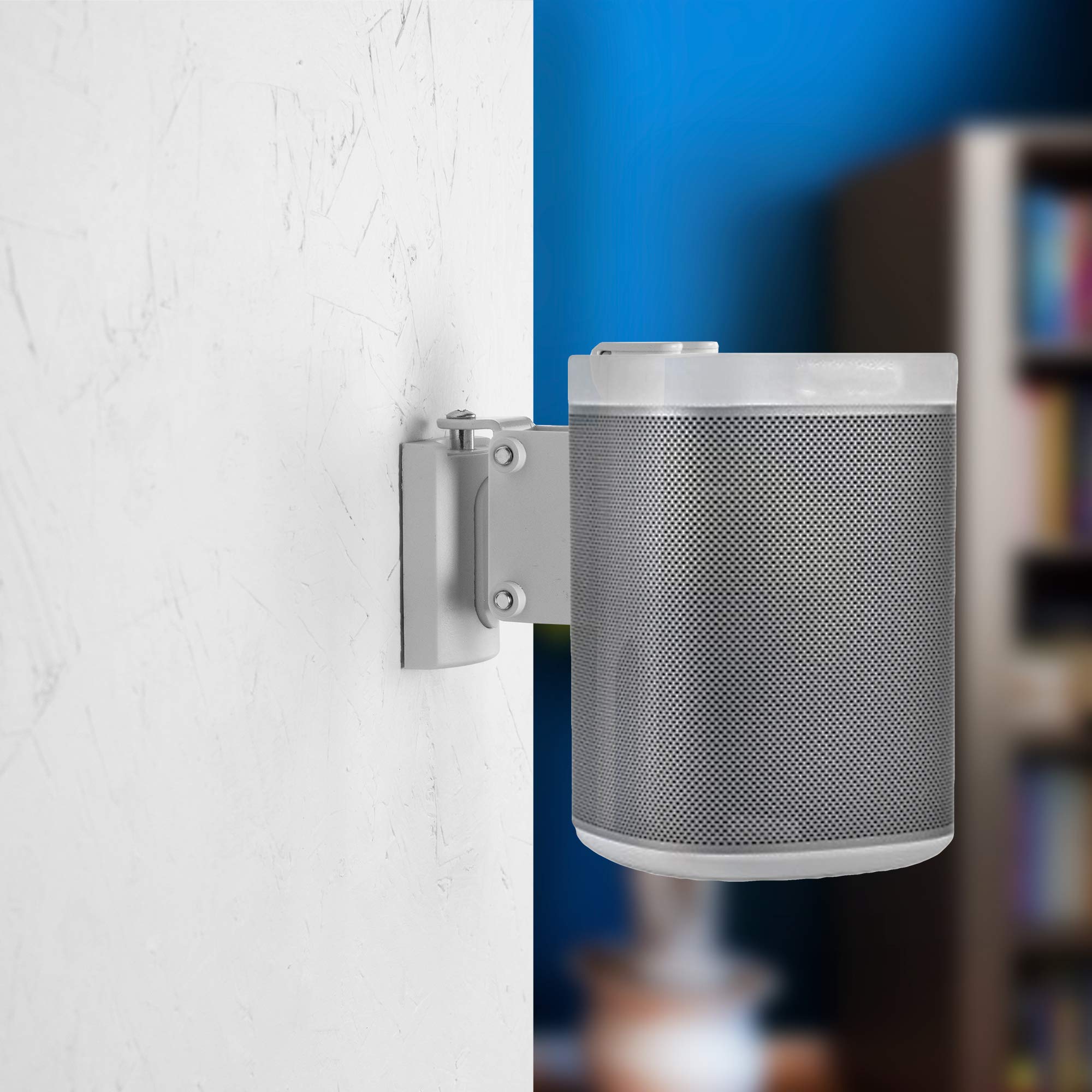 VIVO White Dual Wall Mount Brackets for Sonos One, SL, and Play:1 Speakers | Adjustable Mounting System for 2 Sonos Audio Devices (MOUNT-PLAY1W) | Perfect for Home Theater, Office, and Indoor Speaker Installation