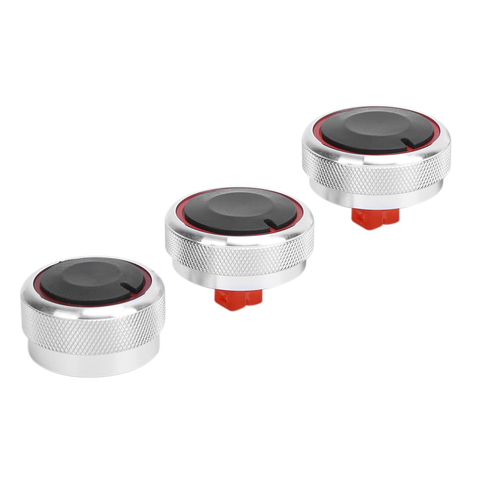 Car AC Controller Knob - 3Pcs Silver Switch for Interior Trim Upgrade