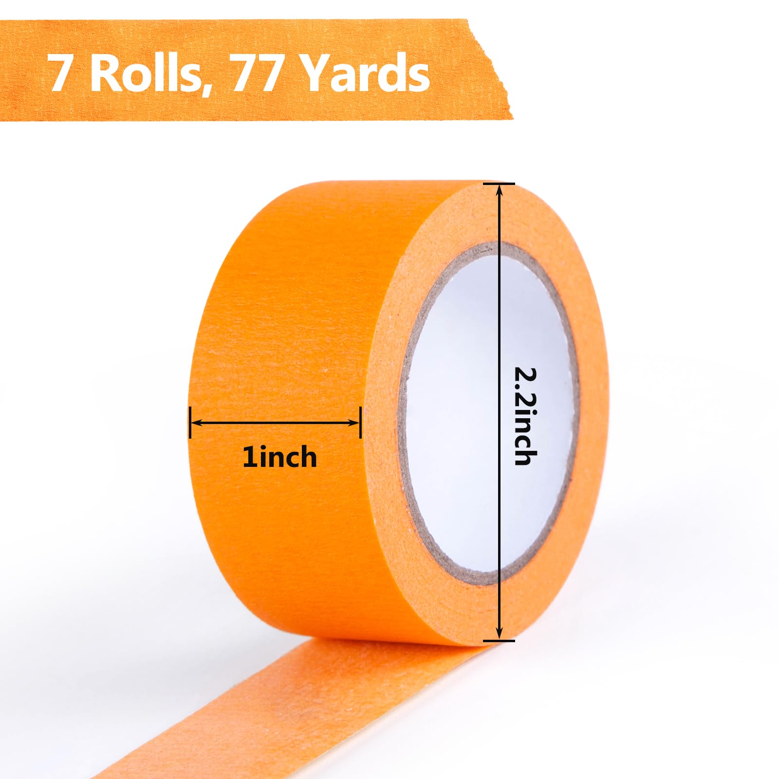 VGOODALL Colored Masking Tape - 7 Rolls Multi Pack (330 Feet x 1 Inch) - Vibrant Rainbow Craft Tape for Painting, Labeling & Color Coding - Perfect for DIY Projects, Scrapbooking, Home Organization & Office Use