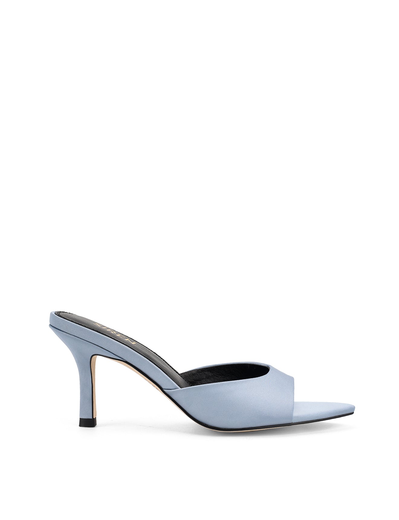 Margot Pointed Toe Satin Mules for Women - Elegant Blue Slip-On Shoes for Office, Party & Special Occasions
