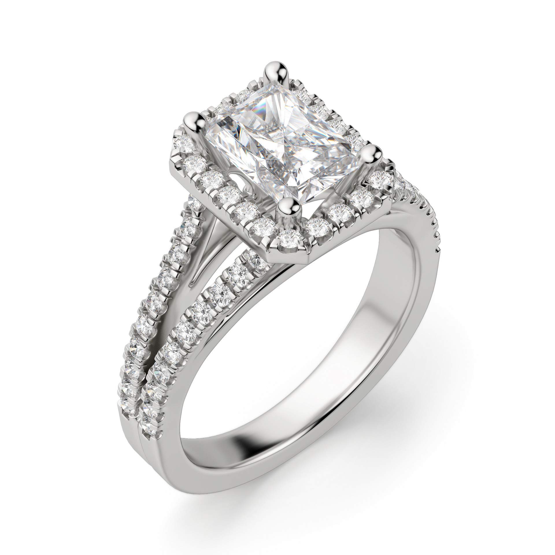 5 CT Radiant Cut Moissanite Engagement Ring Set for Women - Vintage Halo Solitaire Wedding & Anniversary Ring in Antique Silver - Perfect for Proposals, Bridal Jewelry, and Special Occasions