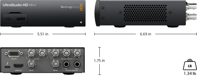 Blackmagic UltraStudio HD Mini - Professional HDMI & SDI Capture & Playback Device for Video Editing & Live Streaming | Perfect for Broadcast, Film Production & Content Creation