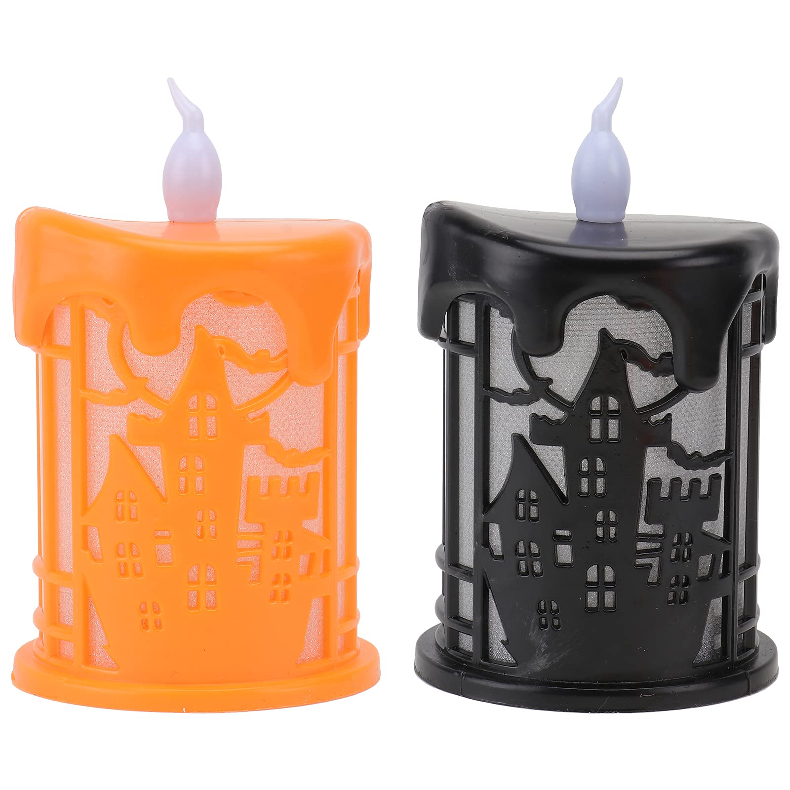 KESYOO 2-Pack Halloween LED Candle Lights - Flameless Battery-Operated Decorative Night Lamps for Halloween Party, Home, and Outdoor Decorations | Spooky Ambiance for Trick-or-Treating & Festive Gatherings