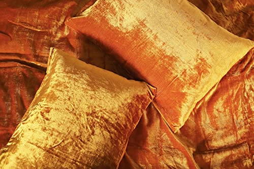 Luxury Crushed Velvet Duvet Cover Set - 3 Piece Boho Chic Bedding Comforter Cover, Soft & Cozy Velvet Bedding for King Size Bed (90