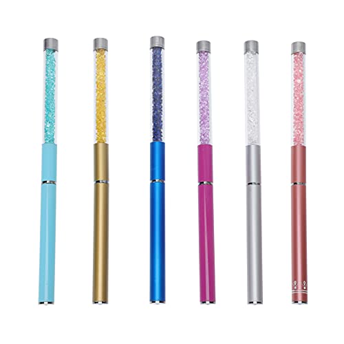 Beaupretty 6-Piece Eyelash Brush Set with Cap - Crystal Eyebrow Brushes, Mascara Wands & Spiral Applicators - Reusable Portable Makeup Brushes for Halloween, Christmas & Daily Beauty (Assorted Colors) - Perfect for Professional Makeup Artists & Home Use
