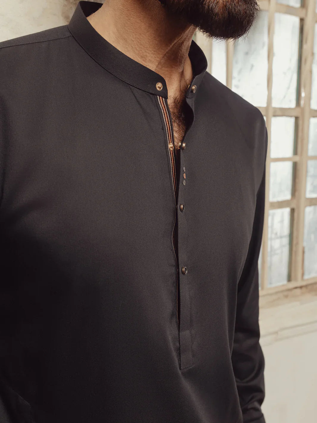 Blended Black Shalwar Kameez - Premium Pakistani Traditional Outfit by Almirah | Perfect for Weddings, Festivals & Cultural Events
