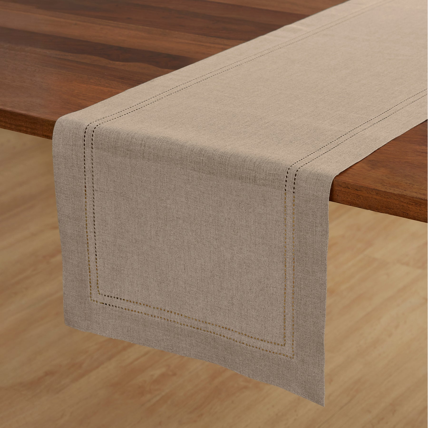 Premium Linen Double Hemstitch Table Runner - Elegant Dining Decor for Weddings, Parties & Home Decor