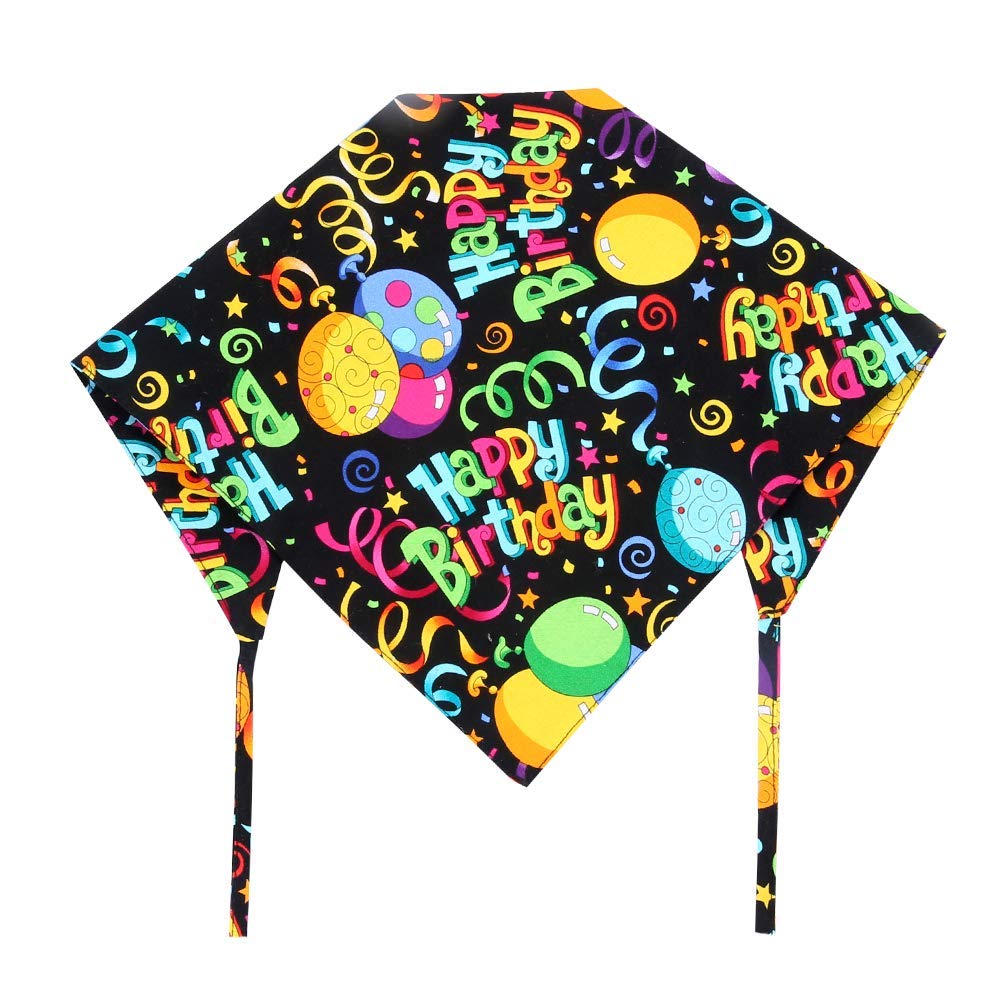 Dog Birthday Bandana - Triangle Bib Scarf for Large Dogs, Black - Perfect for Birthday Parties & Pet Celebrations