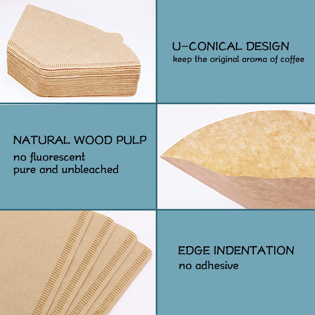 YQL #4 Cone Coffee Filters for Ninja Coffee Maker - 200 Count Disposable Paper Filters Compatible with Ninja DualBrew Pro & Coffee Bar Brewer - Perfect for Home, Office and Restaurant Use