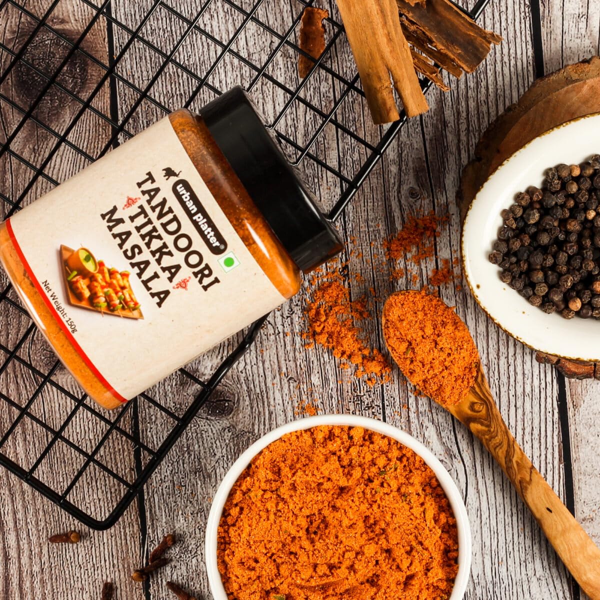 Urban Platter Tandoori Tikka Masala Powder - 150g | Authentic Indian Spice Blend for Appetizers, Gravies, Vegetables & Fries | Perfect for Grilling, Marinating & Cooking Indian Dishes at Home