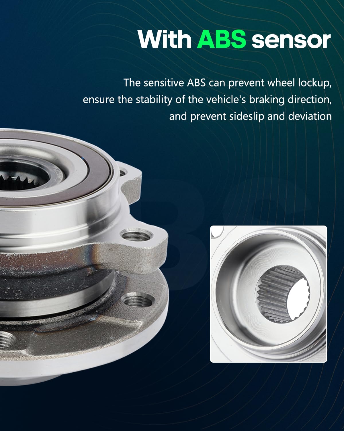 SCITOO Wheel Hub Bearing Kit - Compatible with 2014-2017 Jeep Cherokee Front Wheel (513349) - 2-Piece Set for Smooth Ride & Off-Road Performance