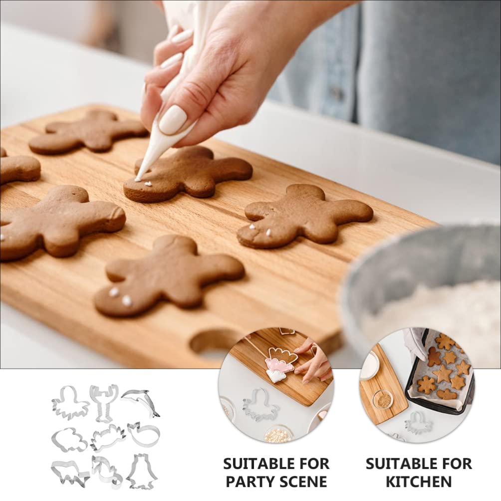VALICLUD 9-Piece Sea Animal Cookie Cutter Set - Stainless Steel Baking Molds for Cookies, Biscuits, Cakes - Perfect for DIY Baking, Kids Parties, Christmas, Halloween & Holiday Treats