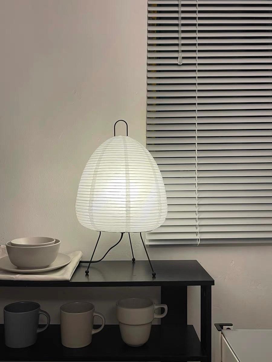 Japanese Akari Paper Table Lamp - Handmade Shoji Style Lighting for Bedroom, Living Room & Office - Warm Ambient Light for Relaxation & Decor