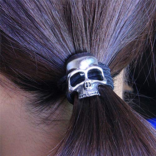 LCUK Retro Metal Punk Gothic Hair Bands - Skull Hair Clip Jewelry Gift for Women - Elastic Hair Accessories for Concerts, Halloween & Gothic Fashion