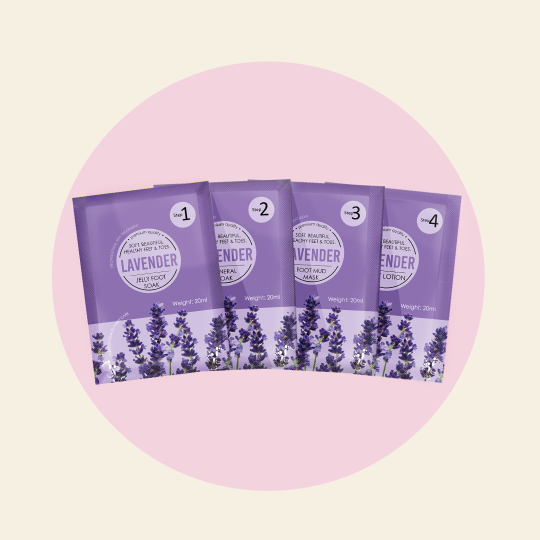 Mitty 4-Step Pedicure Kit with Lavender Jelly Soak - At-Home Foot Care for Soft & Smooth Feet | Perfect for Spa Day, Self-Care & Gift Giving