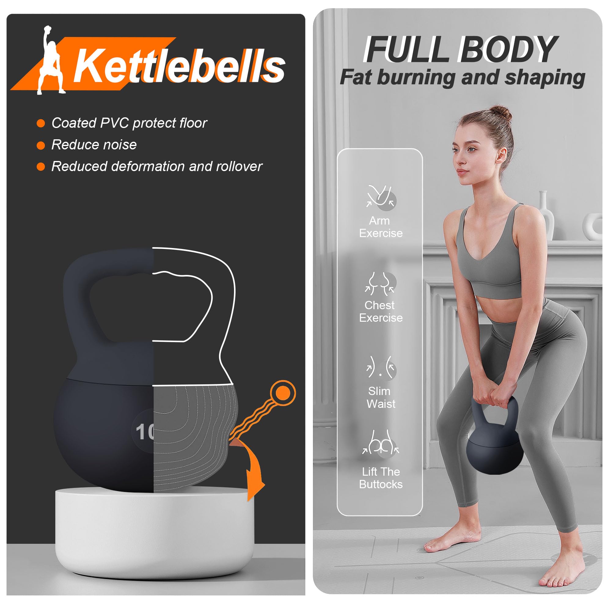 SogesPower Soft Kettlebells - Iron Sand Filled Weights for Strength Training, Shock-Proof Design with Wide-Grip Handle - Home Gym Equipment for Women, Men & Kids - Perfect for Indoor Workouts, Yoga, CrossFit & Family Fitness