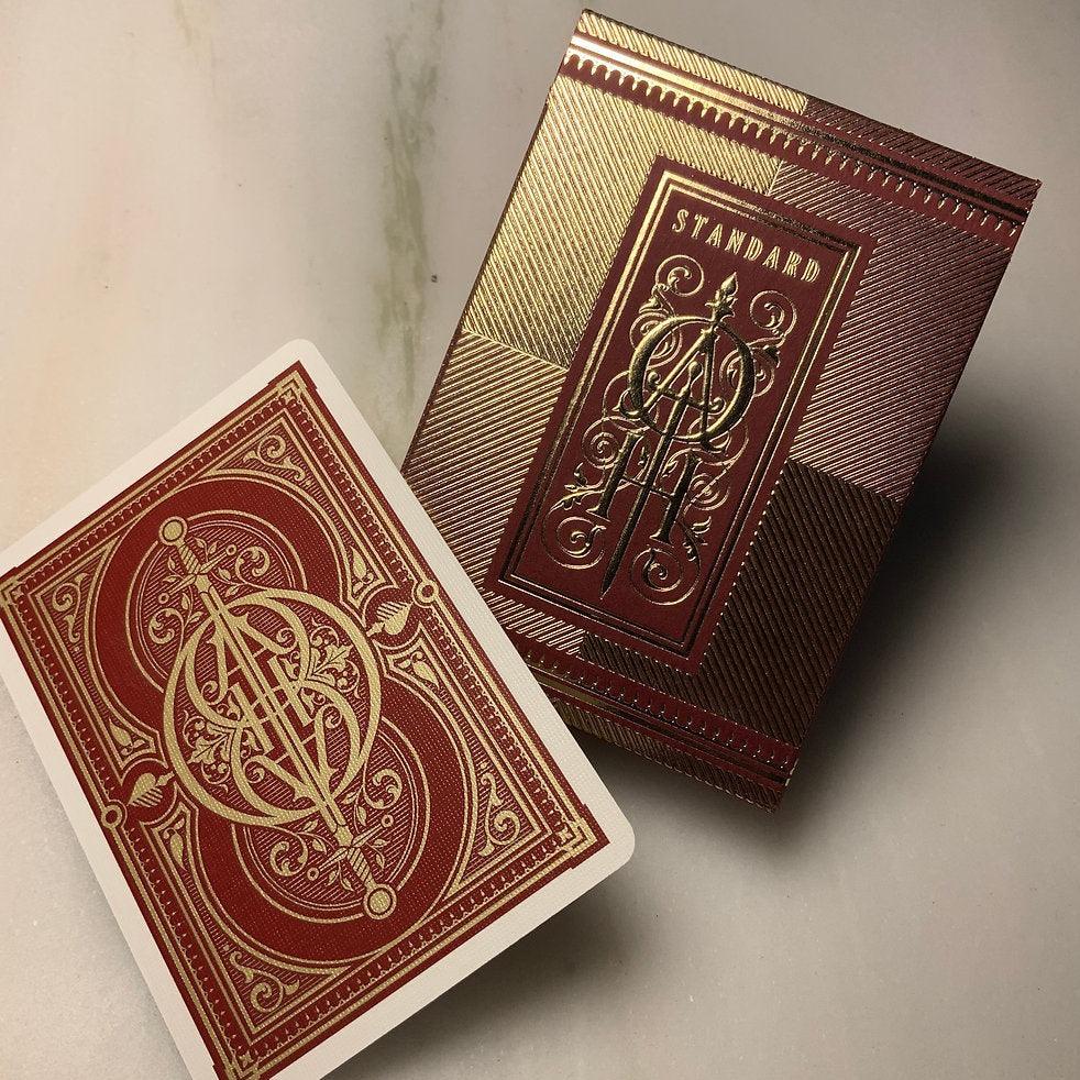 Premium Oath Standard Playing Cards - Burgundy Red Deck for Poker, Blackjack & Card Games | Ideal for Casino Nights, Magic Tricks & Family Game Nights