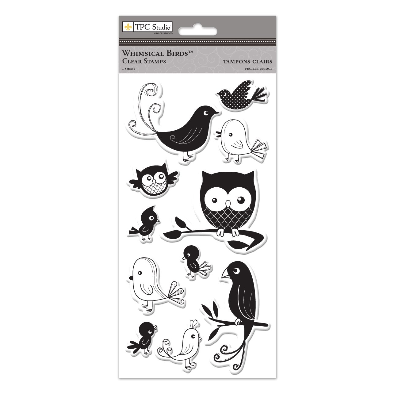 Whimsical Birds Clear Stamps for Card Making & Scrapbooking - THE PAPER COMPANY St 93407 - Perfect for DIY Greeting Cards, Invitations & Art Journals
