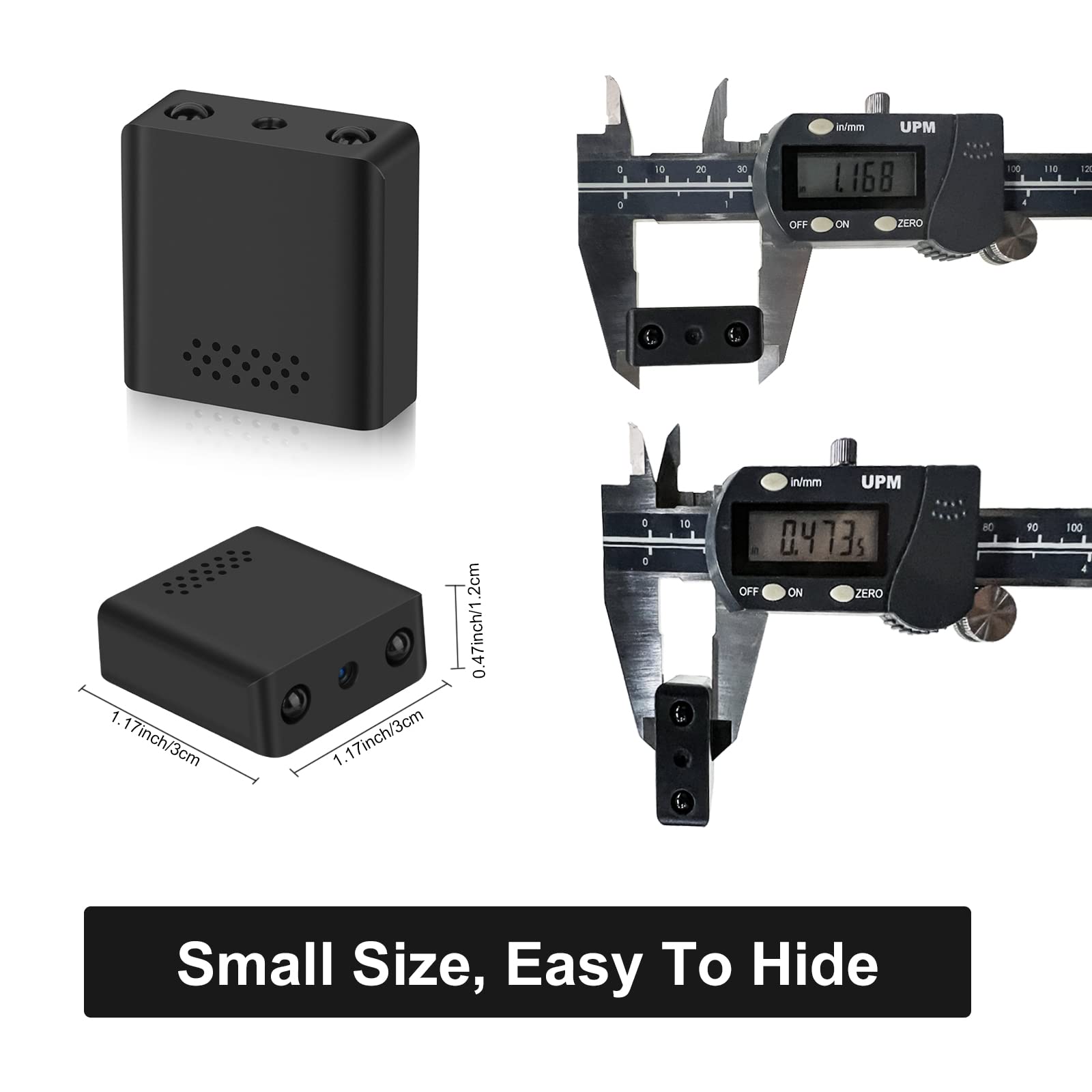 Mini Spy Camera HD 1080P - Hidden Wireless Nanny Cam with Night Vision & Motion Detection | Portable Indoor/Outdoor Surveillance Camera | WiFi Remote Viewing via Phone App | Perfect for Home Security, Baby Monitoring & Office Use