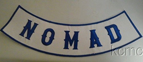 Blue & White Nomad Outlaw Biker Patches for Vest - Motorcycle Club MC Patches - Perfect for Biker Vests, Jackets & Club Gear