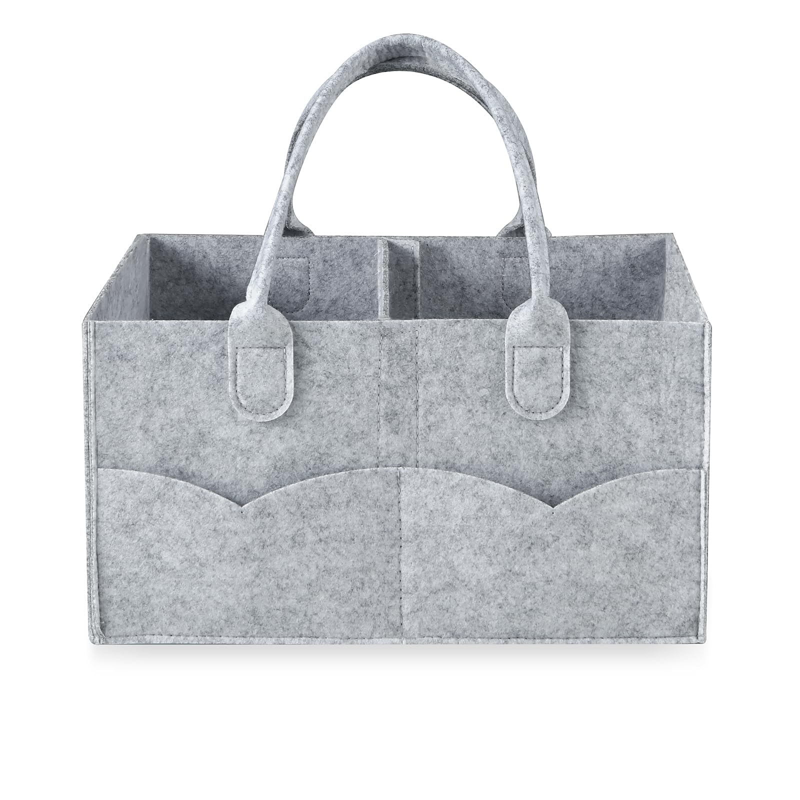 PandaEar Baby Diaper Caddy Organizer - Portable Nursery Storage & Diaper Bag Organizer for Wipes, Diapers & Baby Essentials - Collapsible Divided Design (Gray) - Perfect for Nursery, Travel & On-the-Go Parents