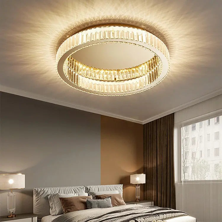 Elizza Flush Mount Crystal Chandelier - Modern Ceiling Light Fixture for Dining Room, Bedroom & Living Room | Elegant Lighting Decor for Home & Wedding Venues