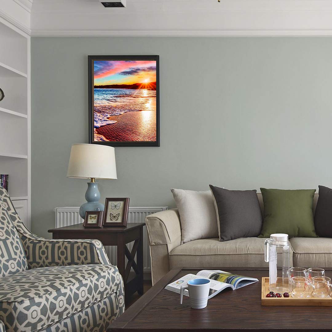 ACENGXI Beach Sunset Paint by Numbers Kit - DIY Canvas Painting for Adults, Kids & Beginners - 16x20 Inch Sea Sunset Acrylic Art - Perfect for Home Decor, Gifts & Relaxation Therapy