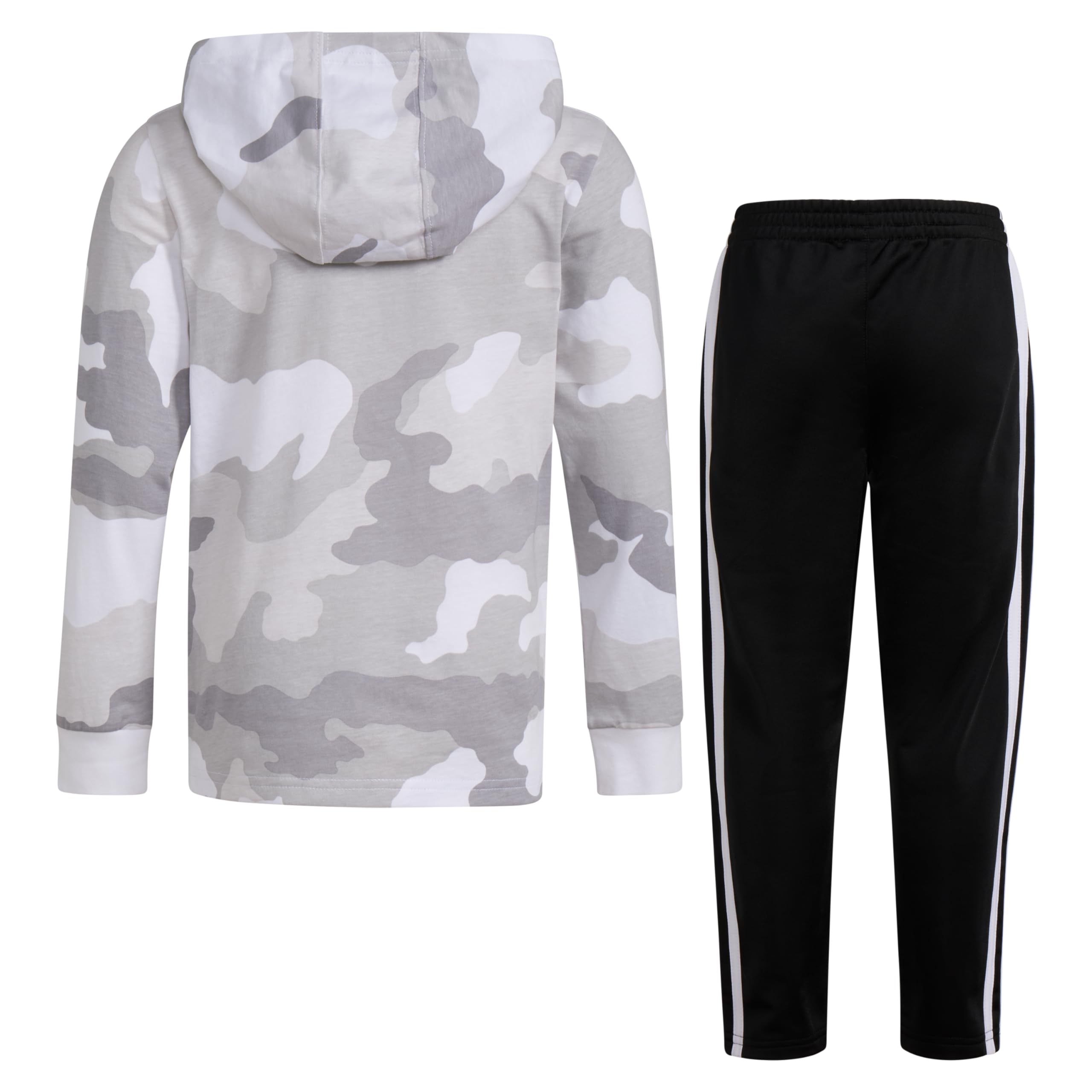 Adidas Boys Long Sleeve Camo Fleece Hooded Pullover Set - Warm Winter Outfit for Kids, Perfect for Outdoor Activities, School & Casual Wear
