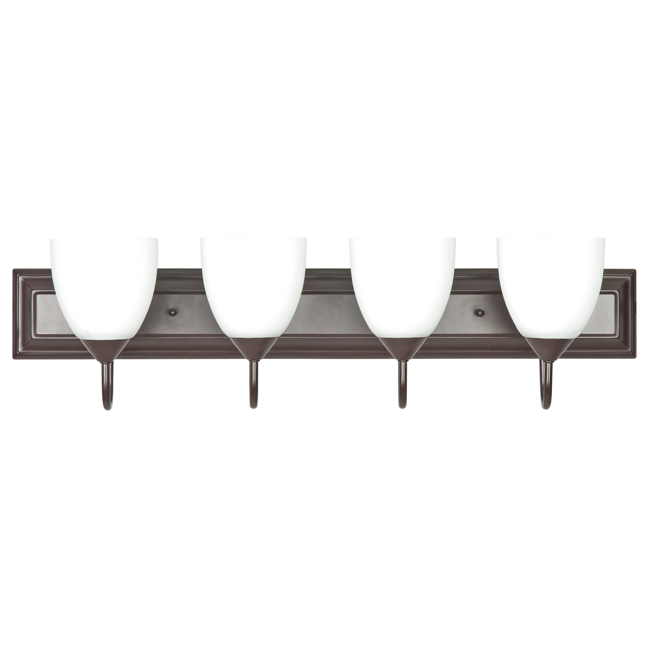 F3634-44 Modern Vanity Table with Round Milk Glass Mirror & Oiled Bronze Finish - Perfect for Bedroom, Bathroom, or Dressing Room Makeup Station
