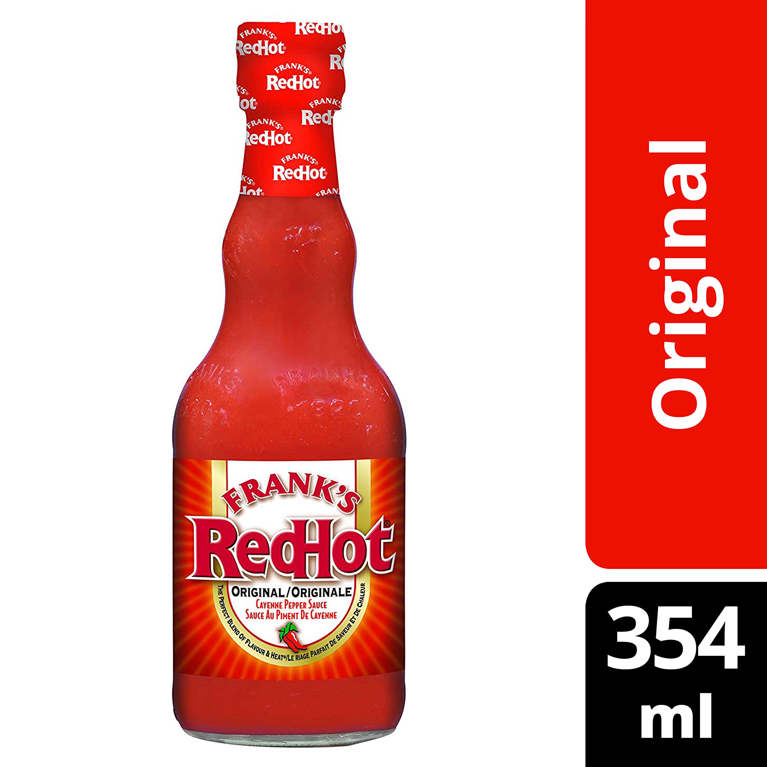 Frank's RedHot Original Cayenne Pepper Hot Sauce - 12 fl oz (354ml) Bottle - Perfect for Wings, Pizza, Burgers & More - Spicy & Flavorful Condiment