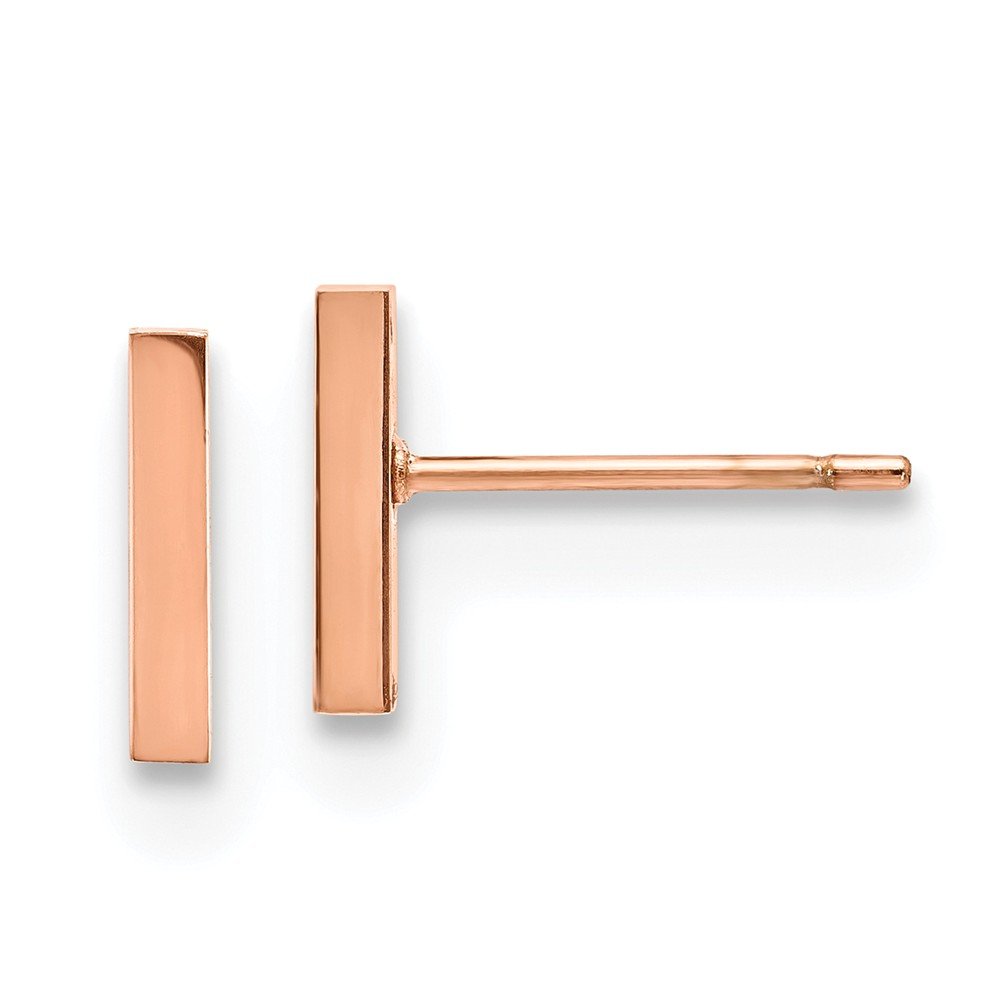 Stainless Steel Polished Rose Gold IP-Plated Bar Post Earrings for Women - Elegant & Hypoallergenic Jewelry for Everyday Wear, Parties & Gifts