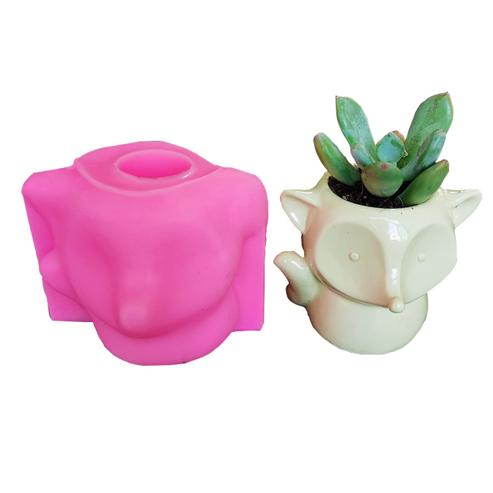 3D Fox Vase Silicone Concrete Planter Molds - DIY Flower Pot Molds for Resin, Clay & Cement Crafts - Perfect for Home Decor, Garden Planters & Handmade Gifts