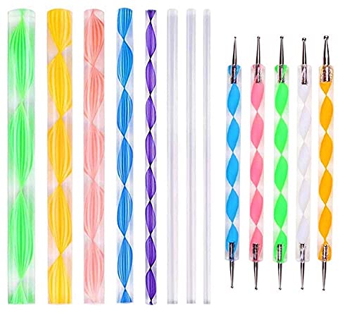 13-Piece Mandala Dot Painting Tool Kit - 8 Acrylic Mandala Tools & 5 Dotting Pens for DIY Art, Canvas Painting, and Rock Decor - Perfect for Beginners and Professional Artists