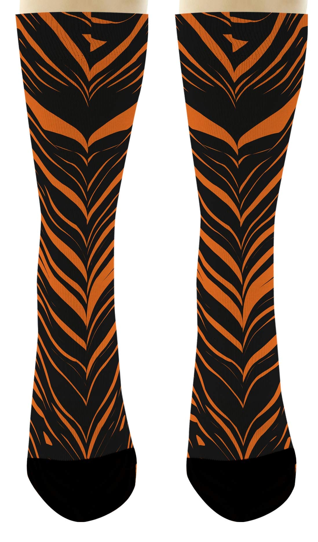 Funny Tiger Print Crew Socks - Animal Themed Novelty Socks for Men & Women - Perfect Big Cat Gifts for Zoo Lovers, Costume Parties and Casual Wear